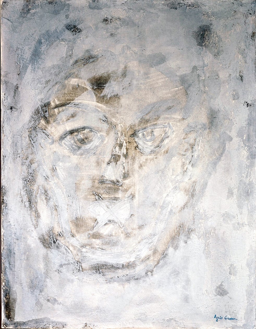 Raw, 2014 (sekoitetut tekniikat, hiekka ja akryyli) tekijältä Agnes Girardon