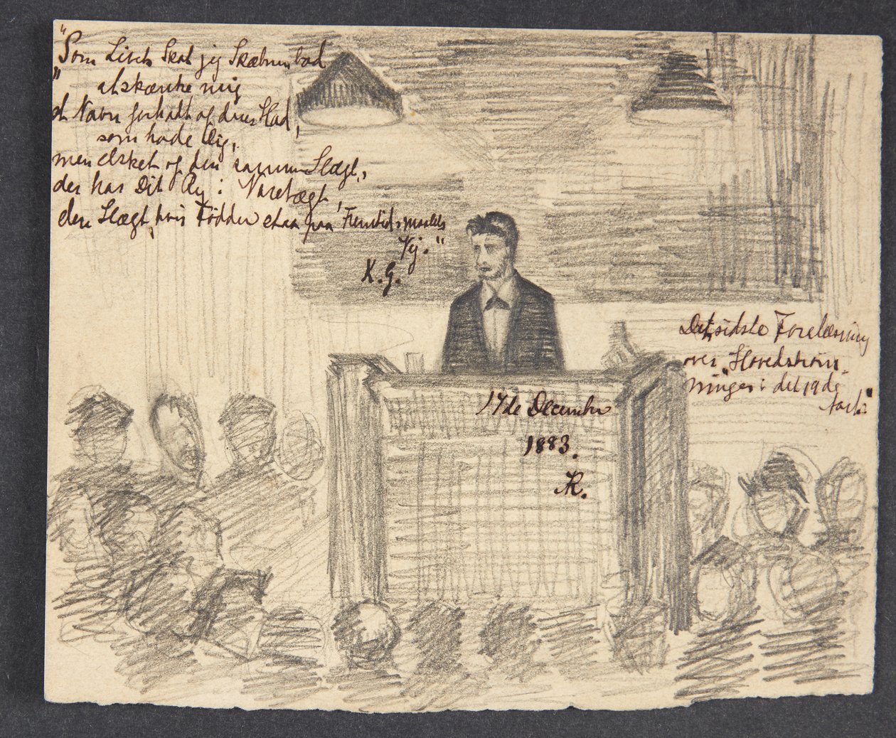 "Viimeinen luento päävirrasta 1800-luvulla." tekijältä Agnes Slott Møller