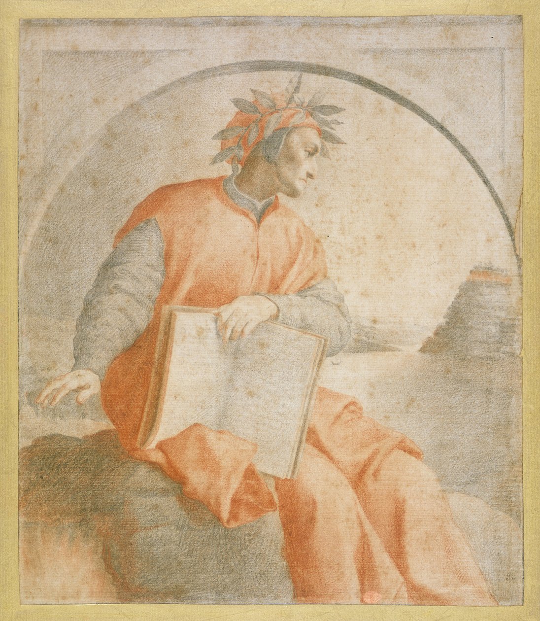 Nro 1176 Danten muotokuva, kopio (liitu) tekijältä Agnolo Bronzino