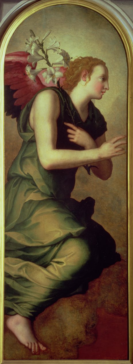 Arkkienkeli Gabriel, ilmestyksen vasen paneeli, 1555 (katso myös 82441) tekijältä Agnolo Bronzino