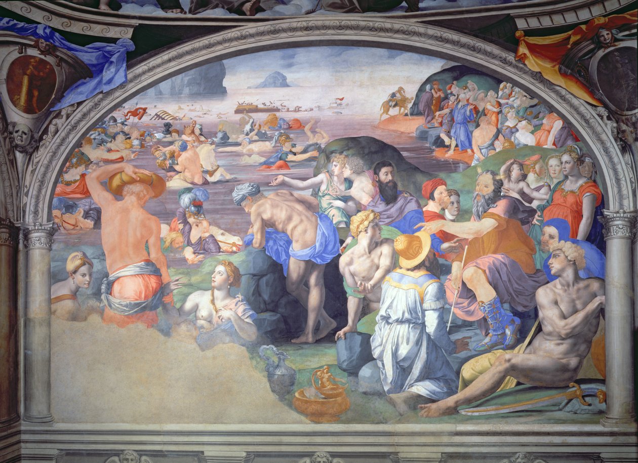 Punaisenmeren ylitys, 1555 tekijältä Agnolo Bronzino