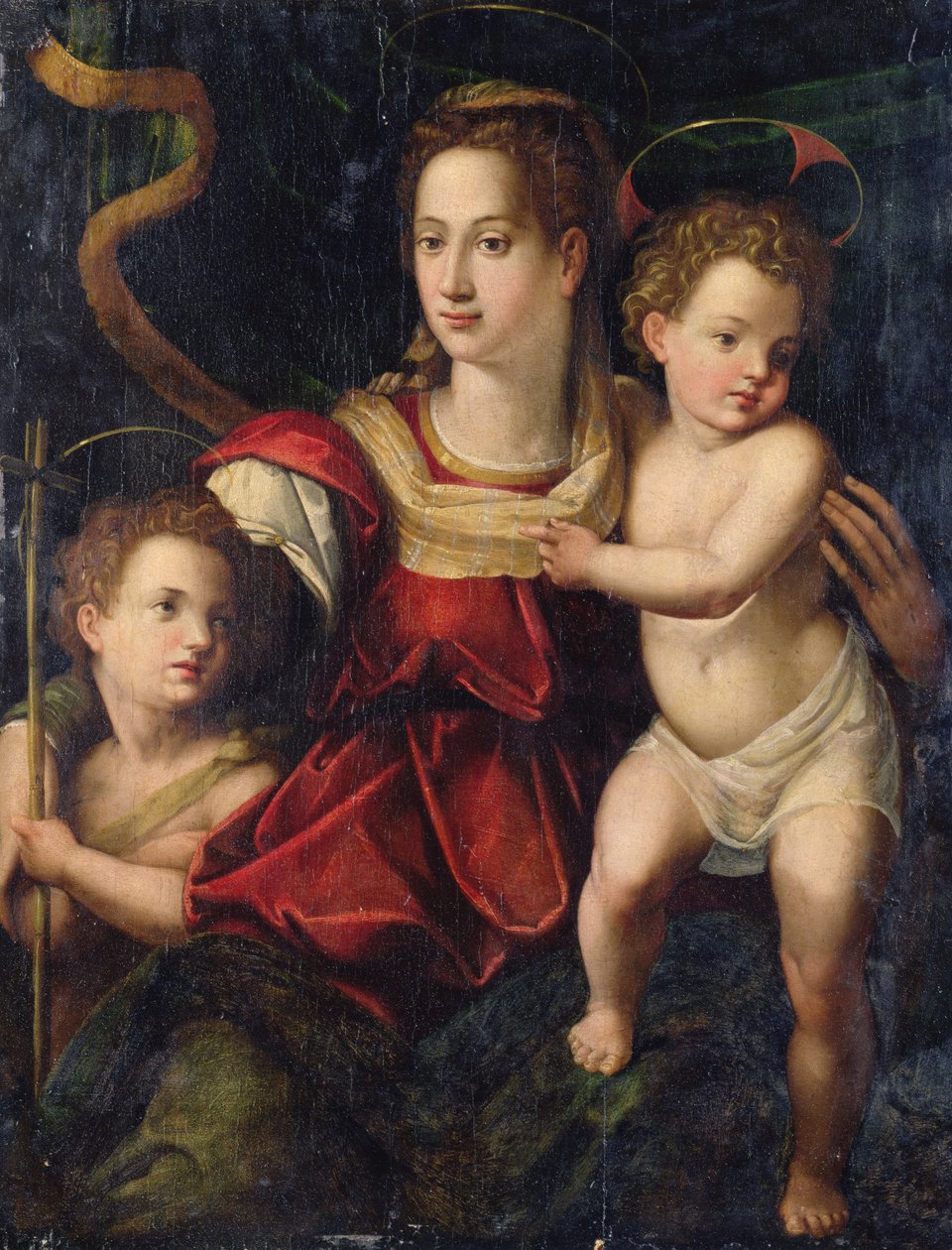 Madonna ja lapsi pikkulapsen pyhän Johannes Kastajan kanssa tekijältä Agnolo (after) Bronzino