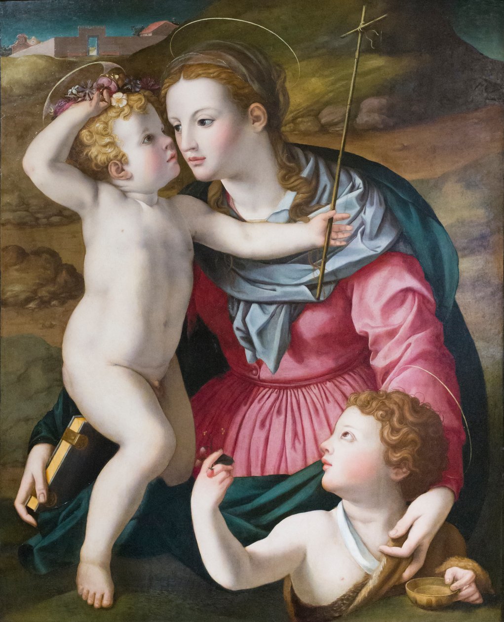 Madonna ja lapsi Johannes Kastajan kanssa tekijältä Agnolo (circle of) Bronzino