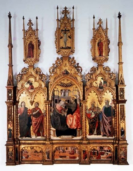 Neitsyen kruunaus, triptyykki tekijältä Agnolo and Bartolomeo degli Erri