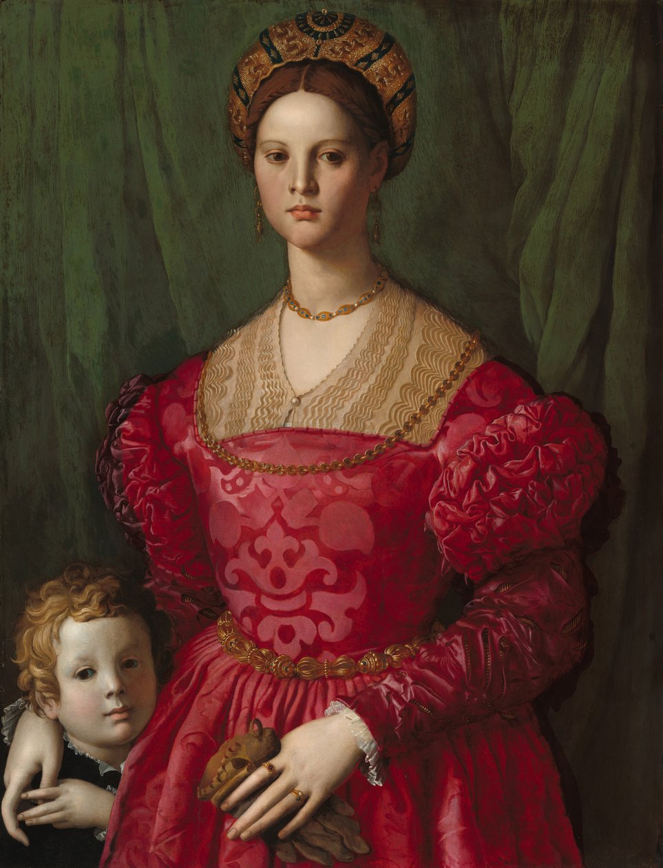 Nuori nainen ja hänen pieni poikansa, n. 1540. tekijältä Agnolo Bronzino
