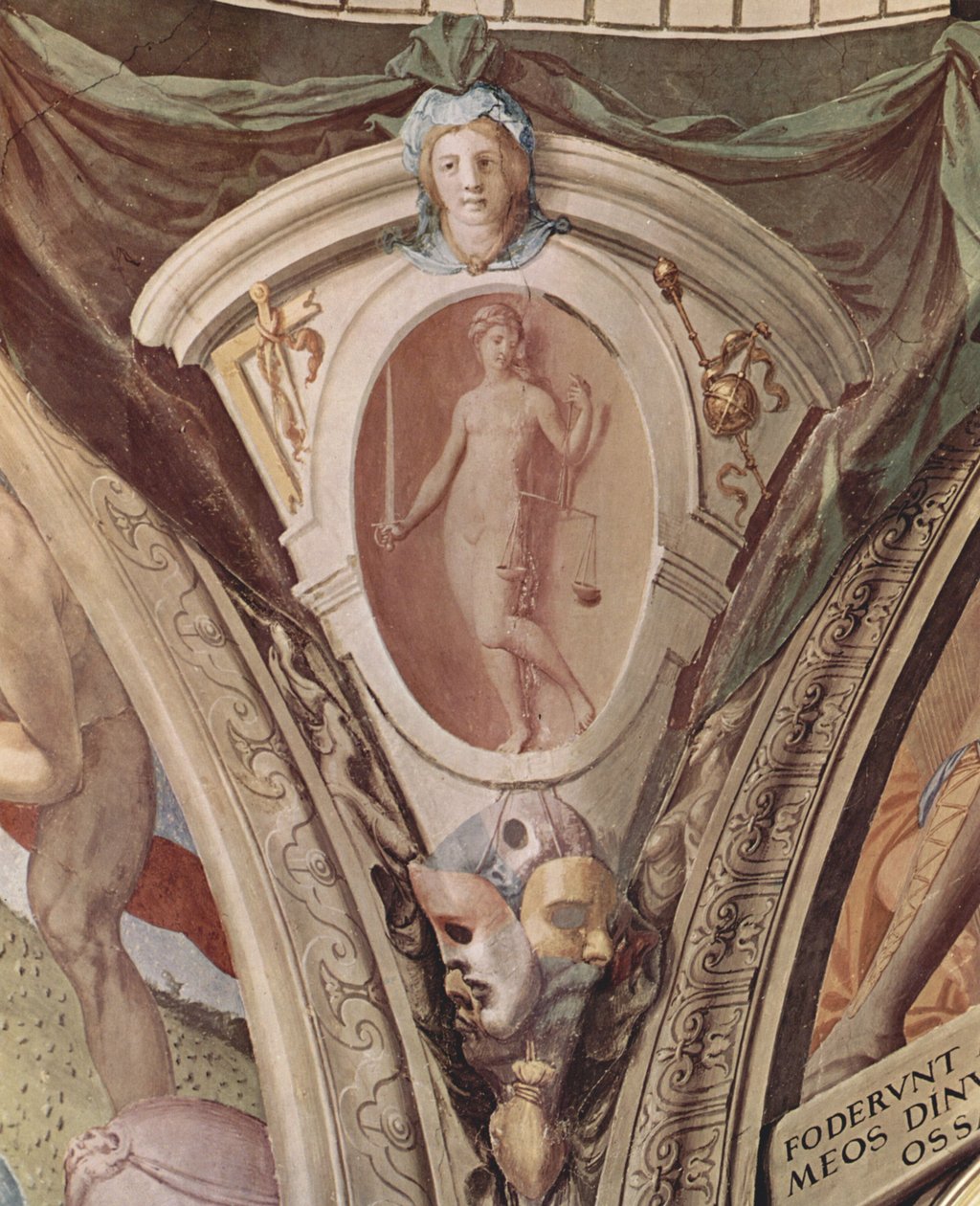 Allegoriat kardinaalihyveistä. Freskot Eleonora Da Toledon kappelissa tekijältä Agnolo Bronzino