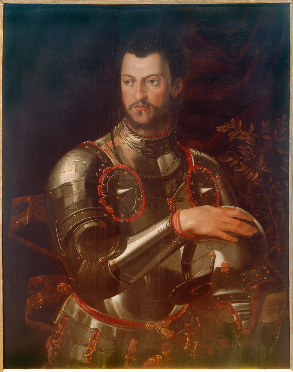 Herttua Cosimo I:n muotokuva panssarissa tekijältä Agnolo Bronzino