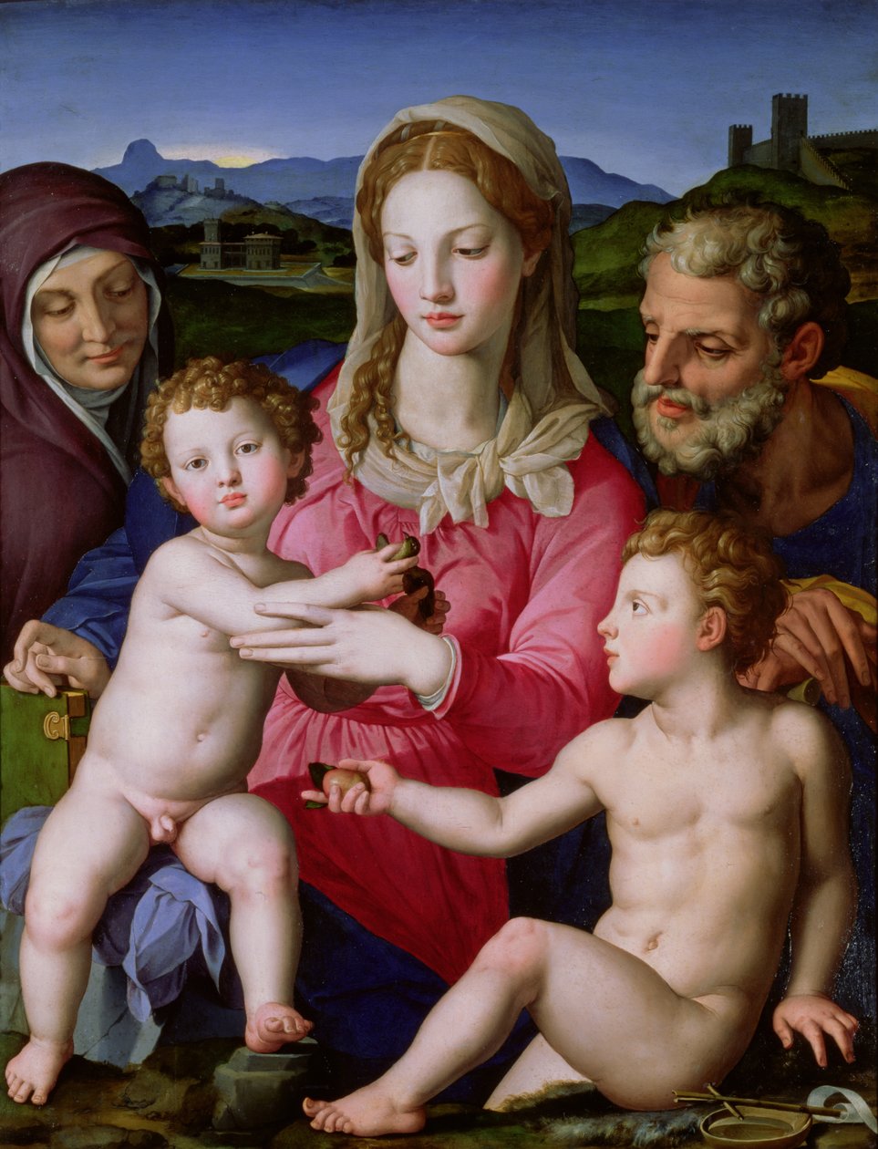 Pyhä perhe Pyhän Annan ja lapsen Pyhän Johannes Kastajan kanssa, n. 1550 tekijältä Agnolo Bronzino