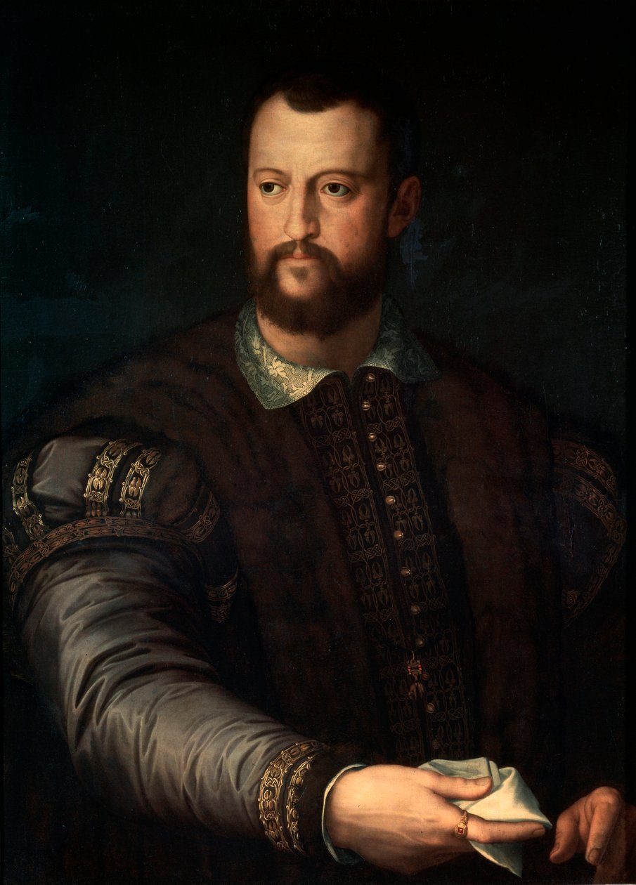 Toscanan suurherttua Cosimo I de Medicin muotokuva, 1519-1574, vuoden 1560 jälkeen. tekijältä Agnolo Bronzino