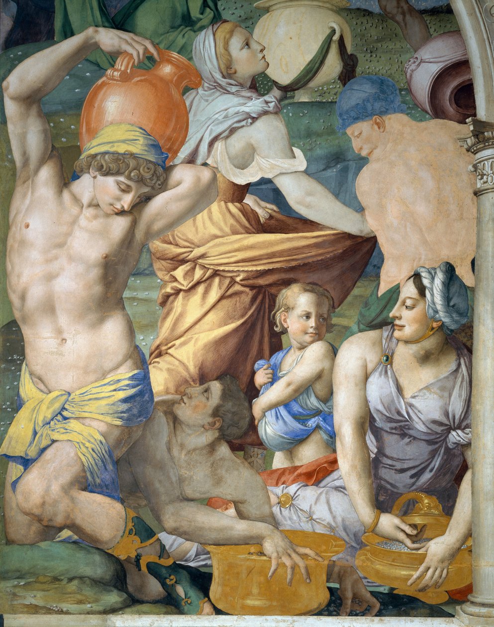 Manna-yksityiskohtien kokoontuminen, 1540-1545 tekijältä Agnolo Bronzino