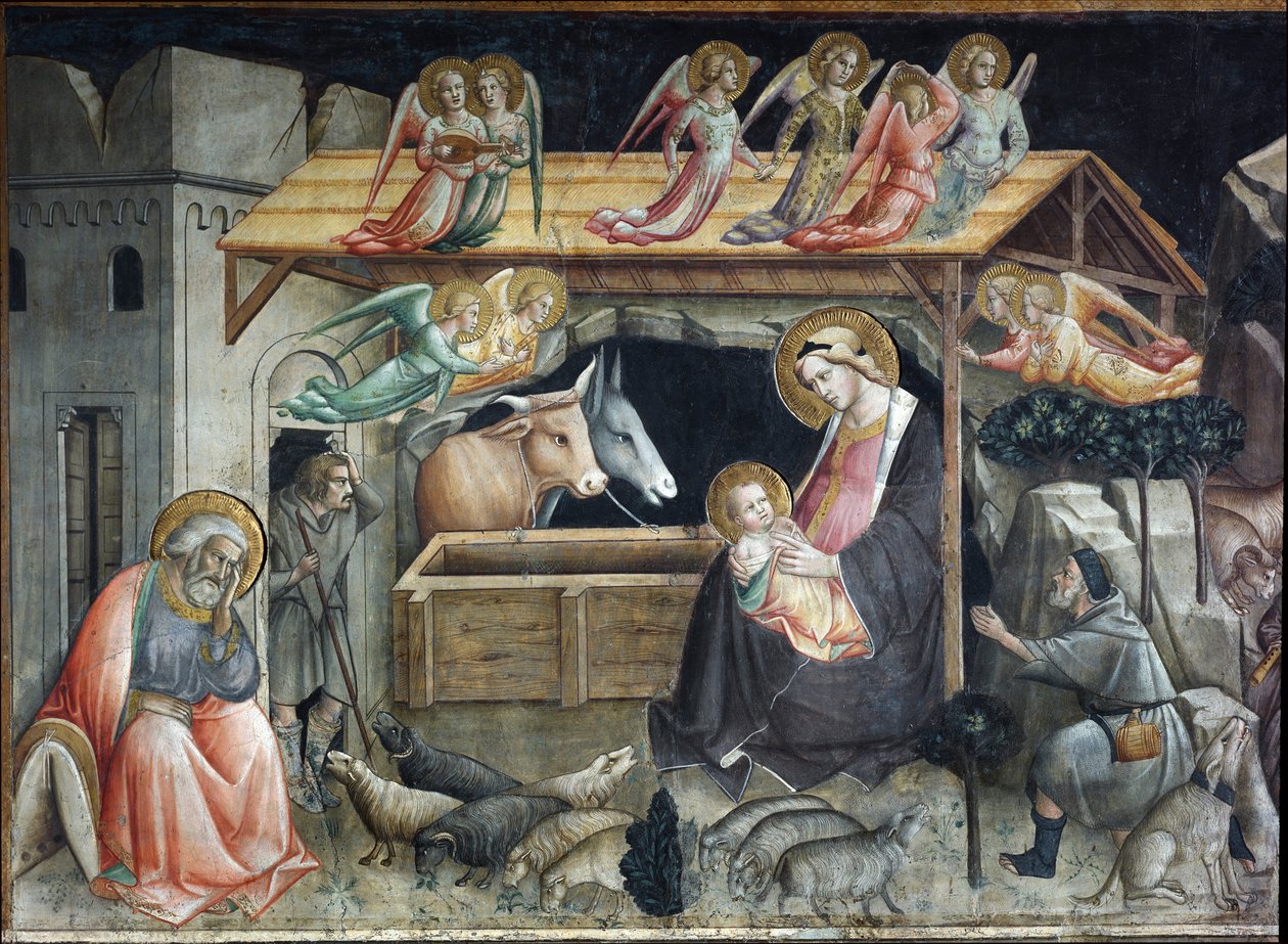 Seimi (seimi) maalaus Agnolo Gaddi (1350-1396) Duomo, Sacro Cingolo Praton kappeli tekijältä Agnolo Gaddi