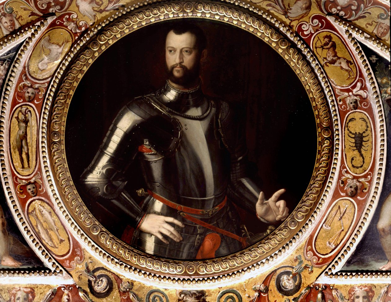 Muotokuva Jean de Medici dit Jean des Bandes Noiresista (Giovanni Dalle Bande Nere) (1498-1526), ​​kirjoittanut Bronzino (1503-1572) - Maalaus säilytetty Palazzo Vecchiossa, Firenzessä tekijältä Agnolo Bronzino