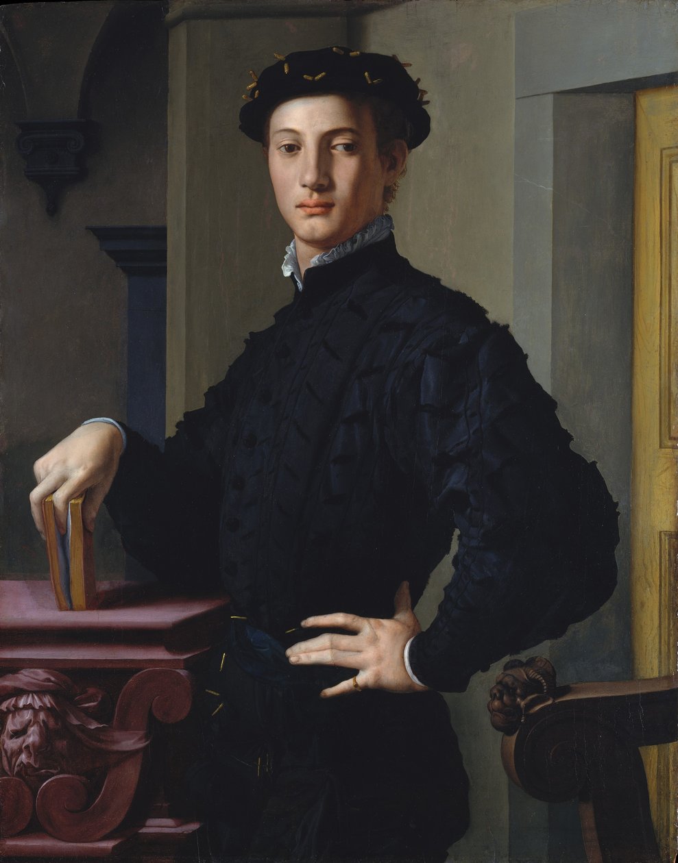 Nuoren miehen muotokuva, n. 1530 (öljy puulle) tekijältä Agnolo Bronzino