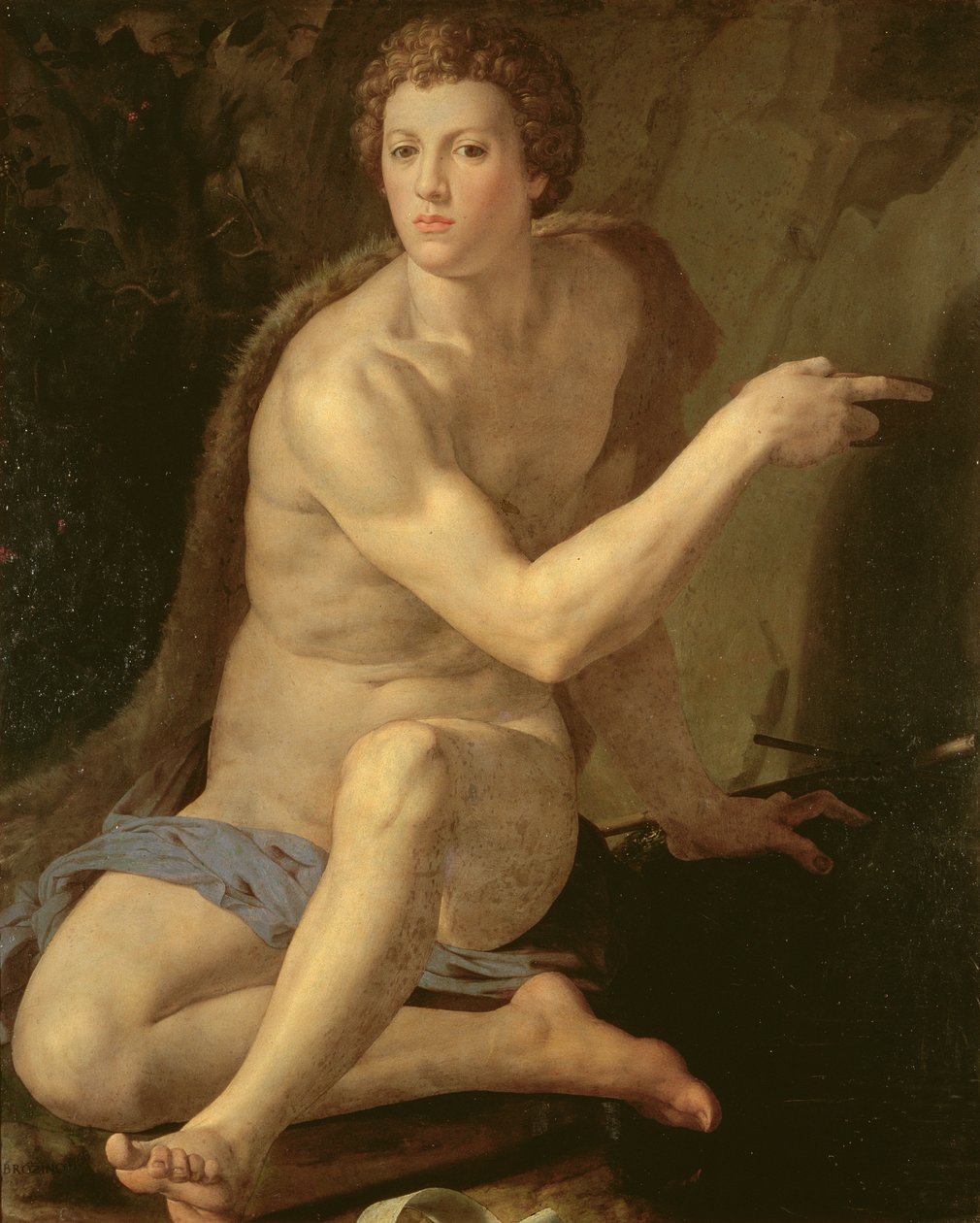Pyhä Johannes Kastaja (öljy paneelissa) tekijältä Agnolo Bronzino