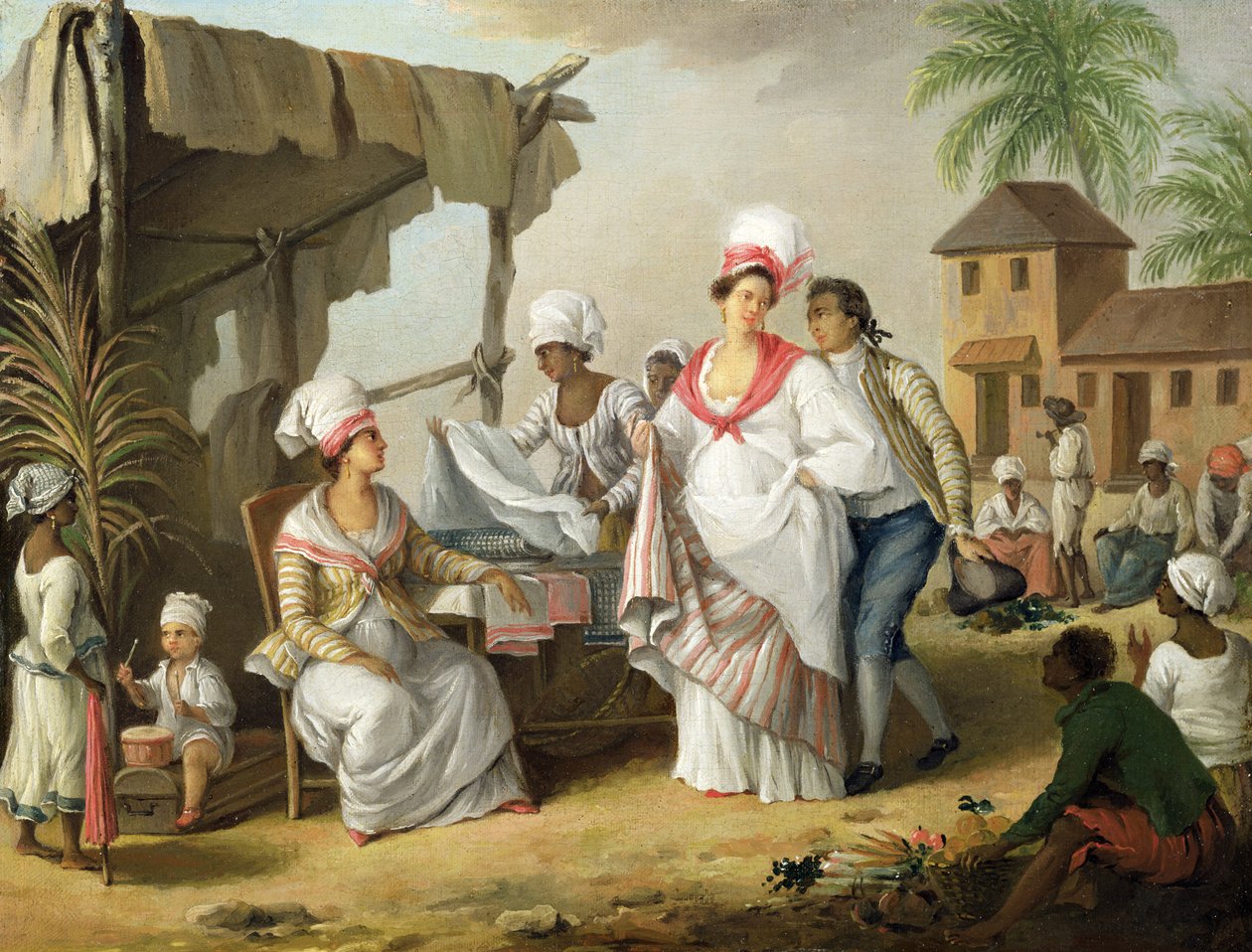 Pellavatori, Roseau, Dominica, n. 1780 tekijältä Agostino Brunias