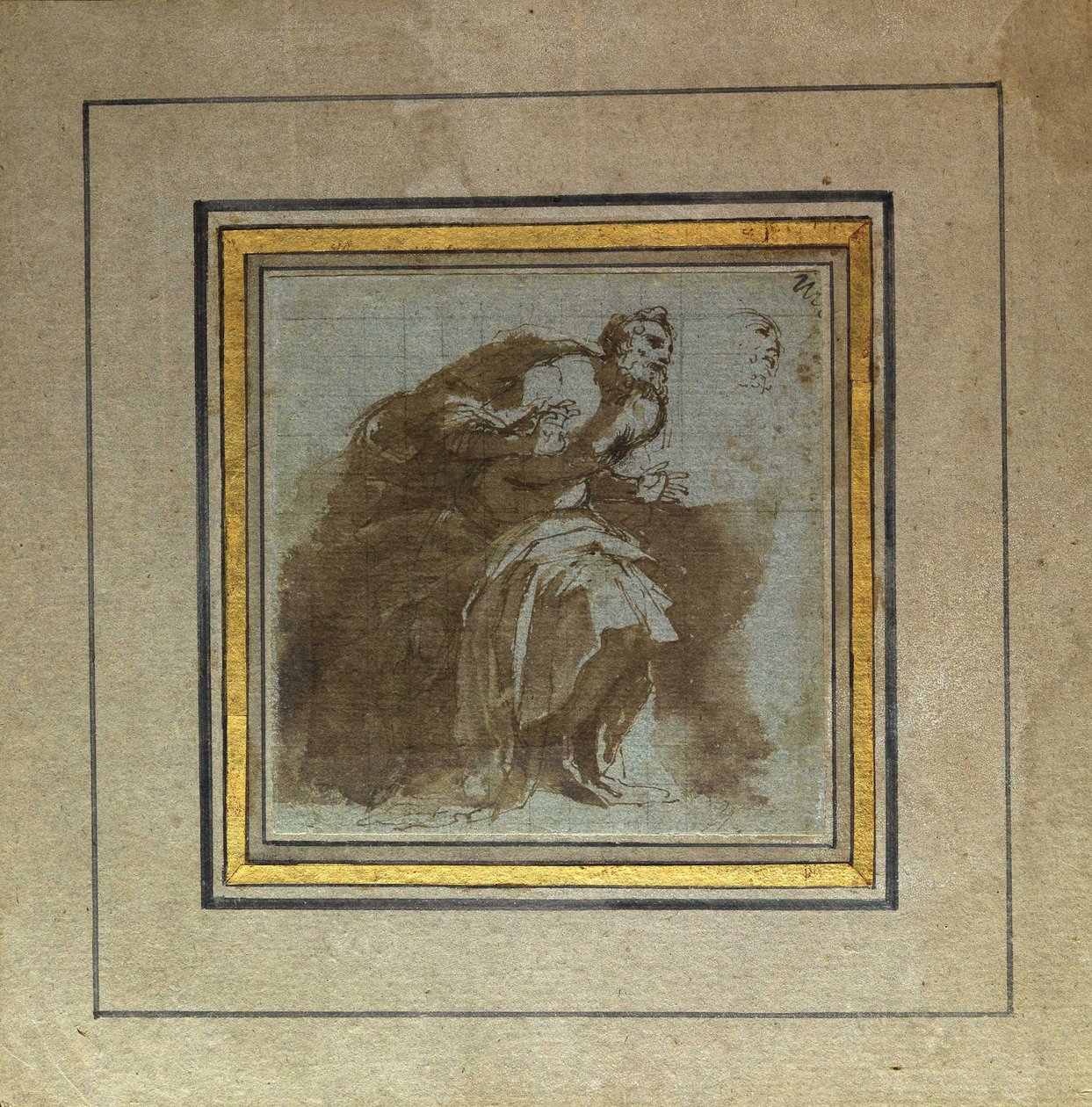 Hämmästynyt seniilinen hahmo tekijältä Agostino Carracci