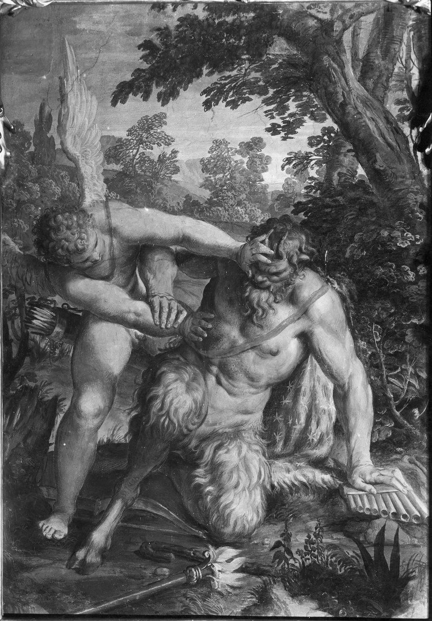 Amor ja Pan Amor omnia vincit tekijältä Agostino Carracci