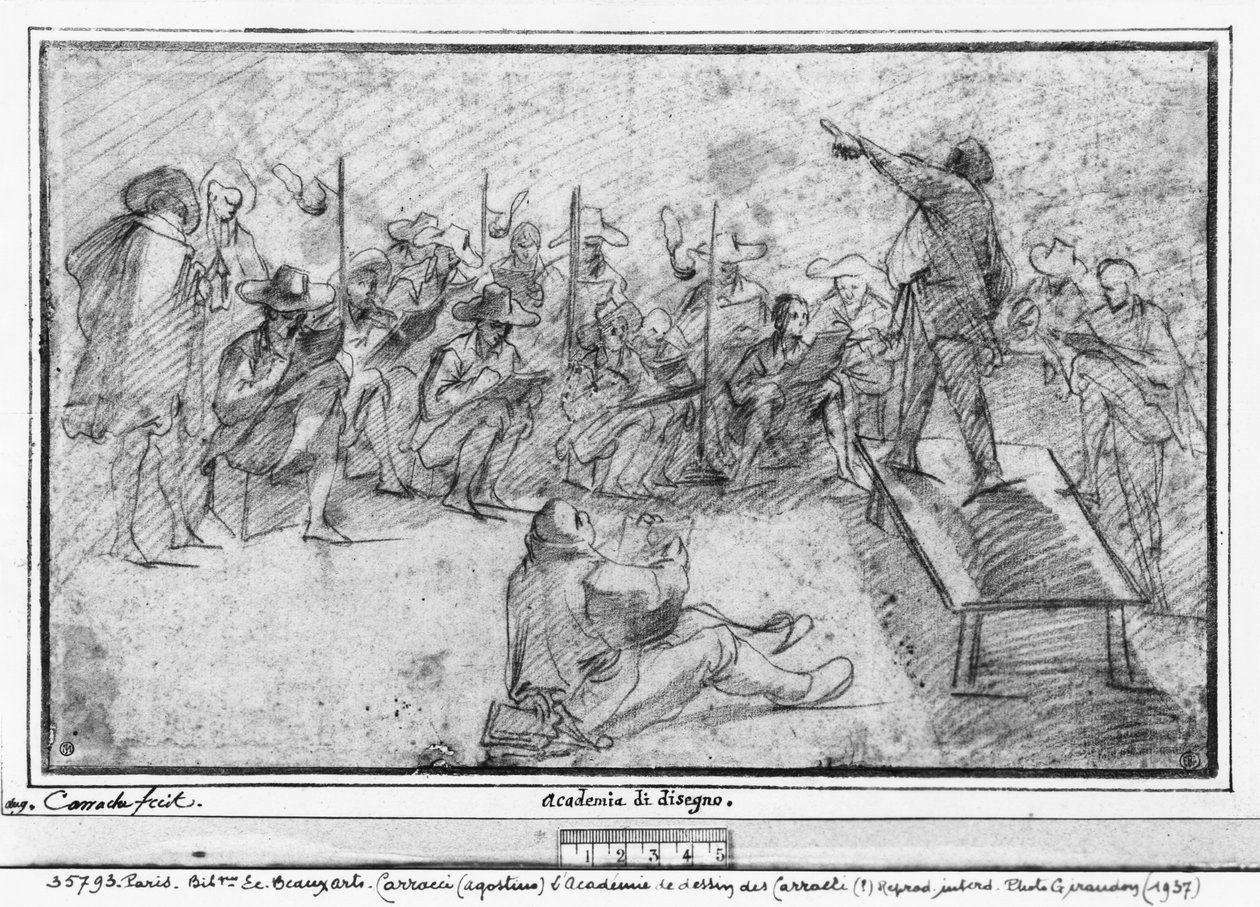 Piirustus akatemia tekijältä Agostino Carracci