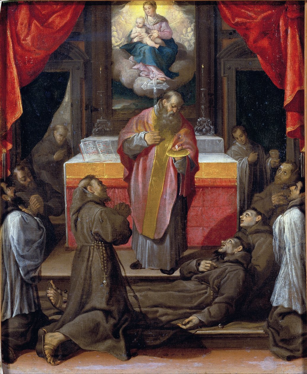 Pyhän Franciscuksen viimeinen ehtoollinen tekijältä Agostino Carracci