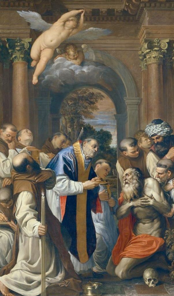 Pyhän Jeromeen viimeinen ehtoollinen tekijältä Agostino Carracci