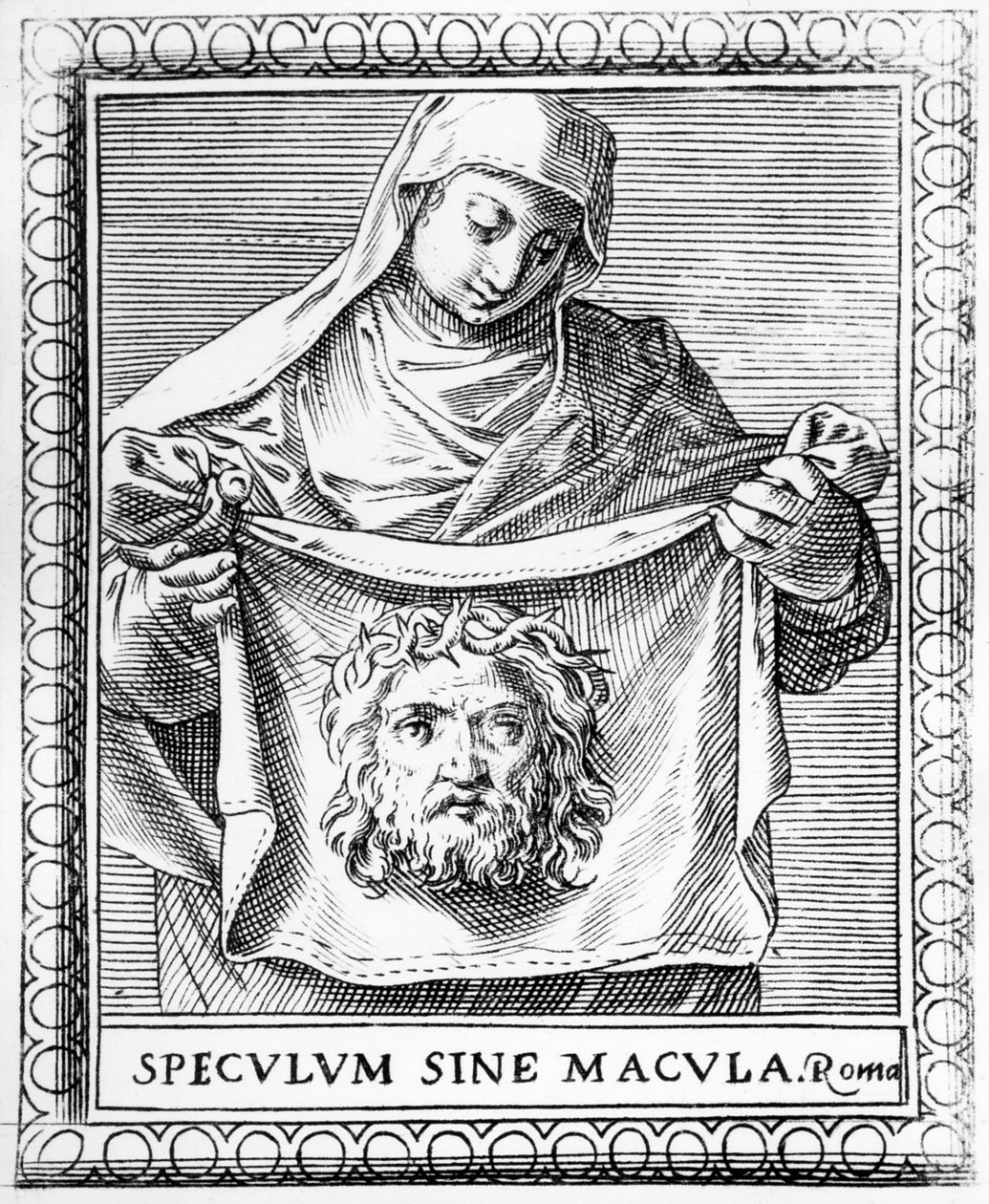 Veronica pitelee Sudariumia, 1581 tekijältä Agostino Carracci