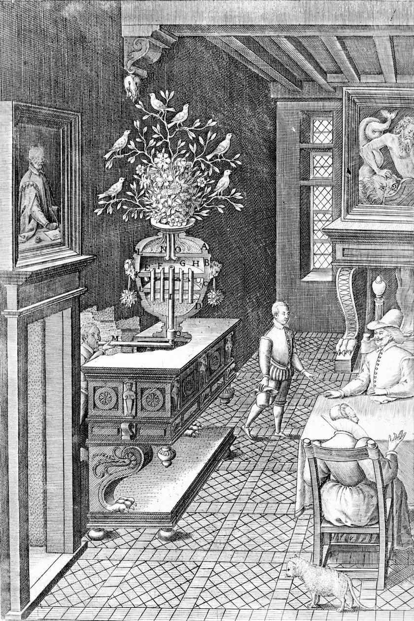 Kuvitus teoksesta "Kapteeni Agostino Ramellin monipuoliset ja keinotekoiset koneet", julkaistu 1588 tekijältä Agostino Ramelli