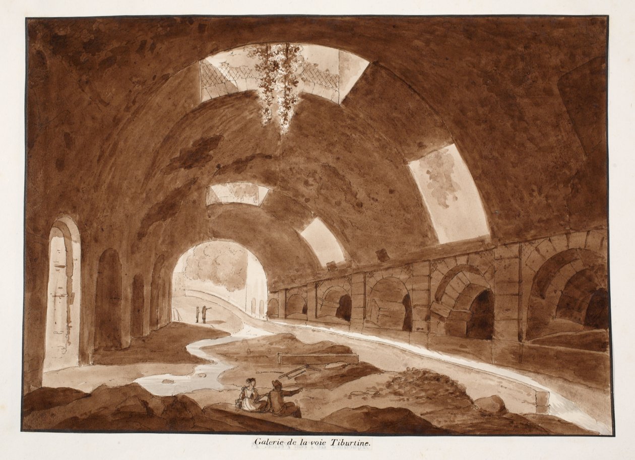 Galleria Via Tiburtinalla, 1833 (etsaus ruskealla pesulla) tekijältä Agostino Tofanelli