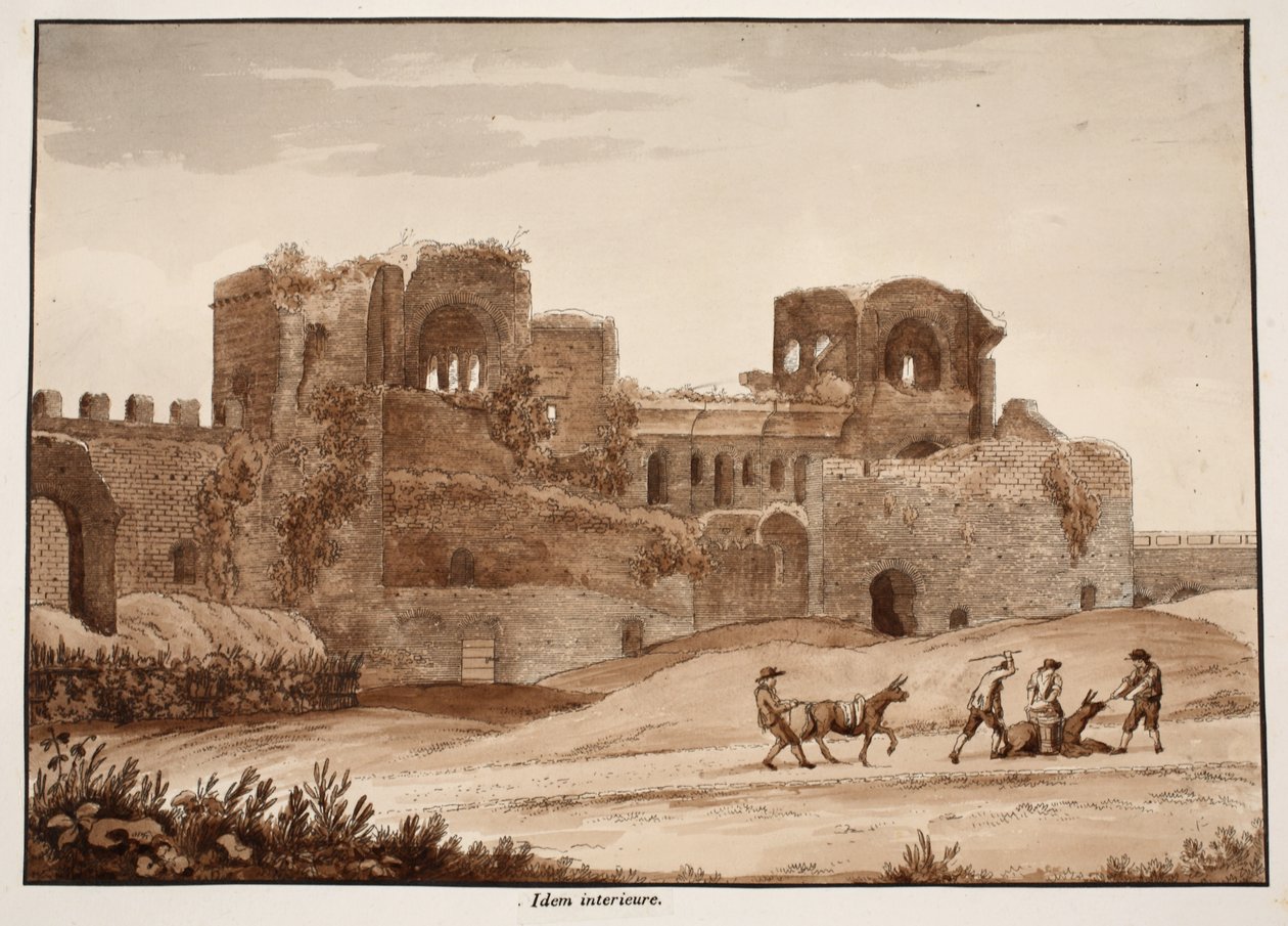 Porta Asinarian sisustus, 1833 (etsaus ruskealla pesulla) tekijältä Agostino Tofanelli