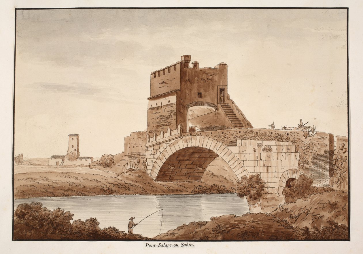 Ponte Salario eli Sabine, 1833 (etsaus ruskealla pesulla) tekijältä Agostino Tofanelli