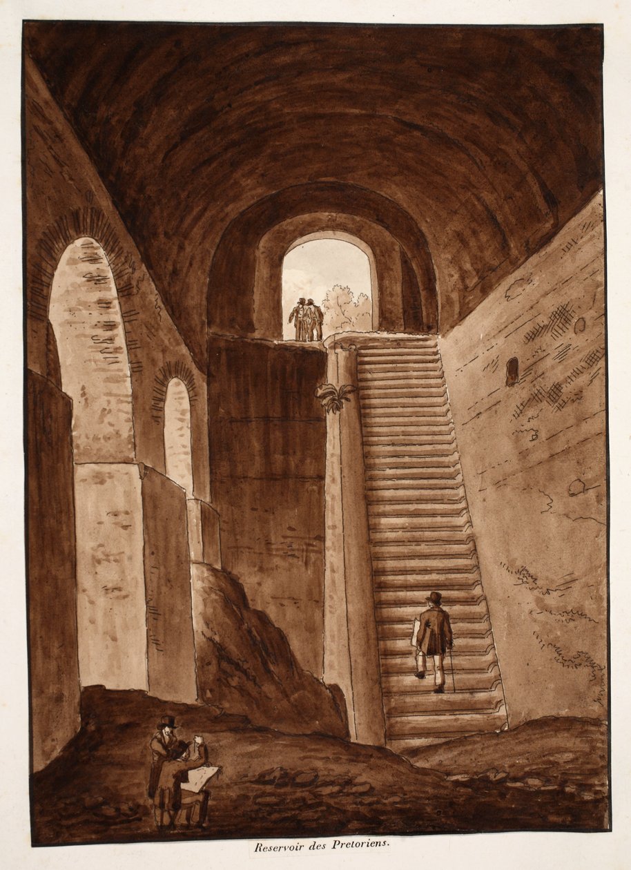 Praetorian Reservoir, 1833 (etsaus ruskealla pesulla) tekijältä Agostino Tofanelli