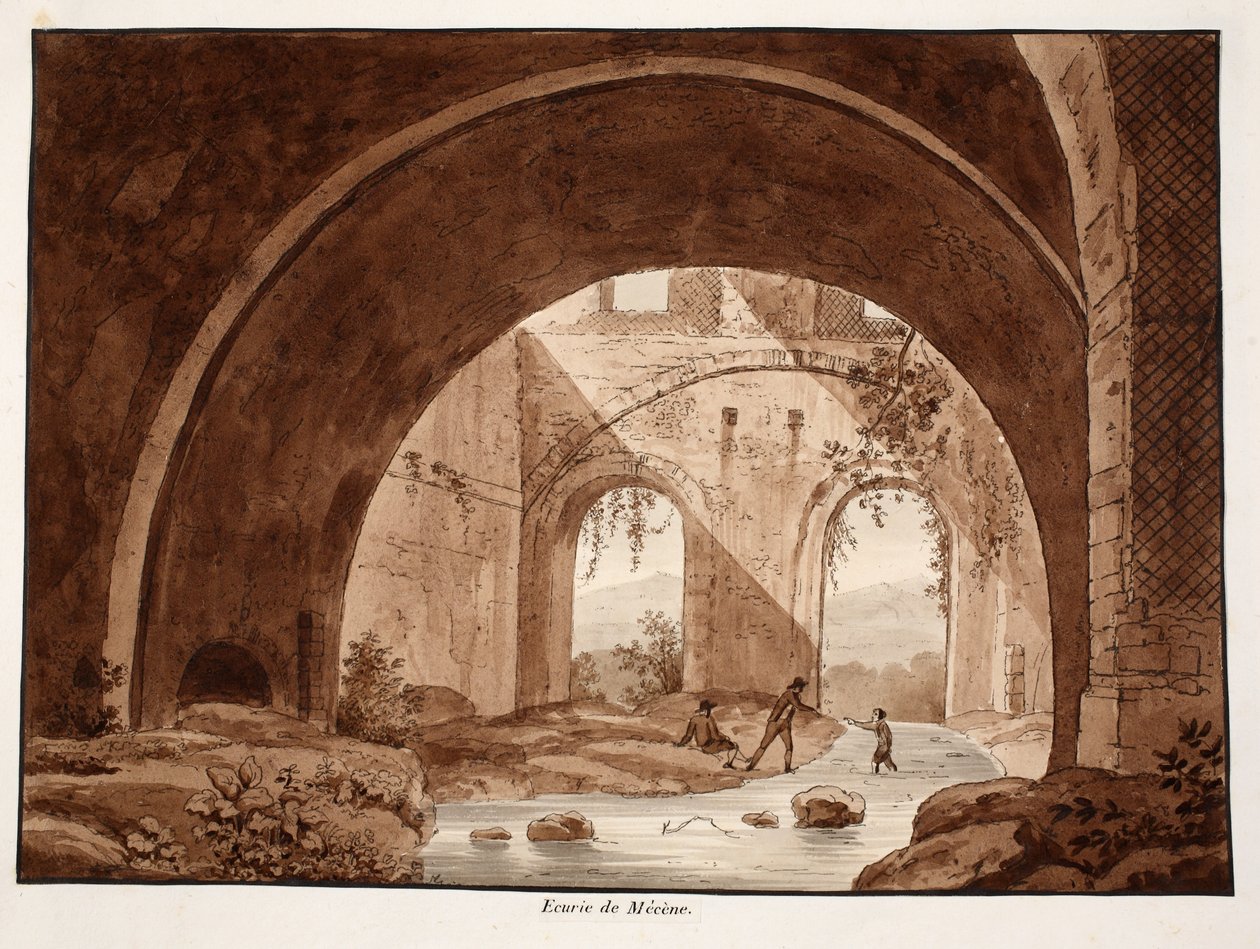 Villa Maecenasin talli, 1833 (etsaus ruskealla pesulla) tekijältä Agostino Tofanelli