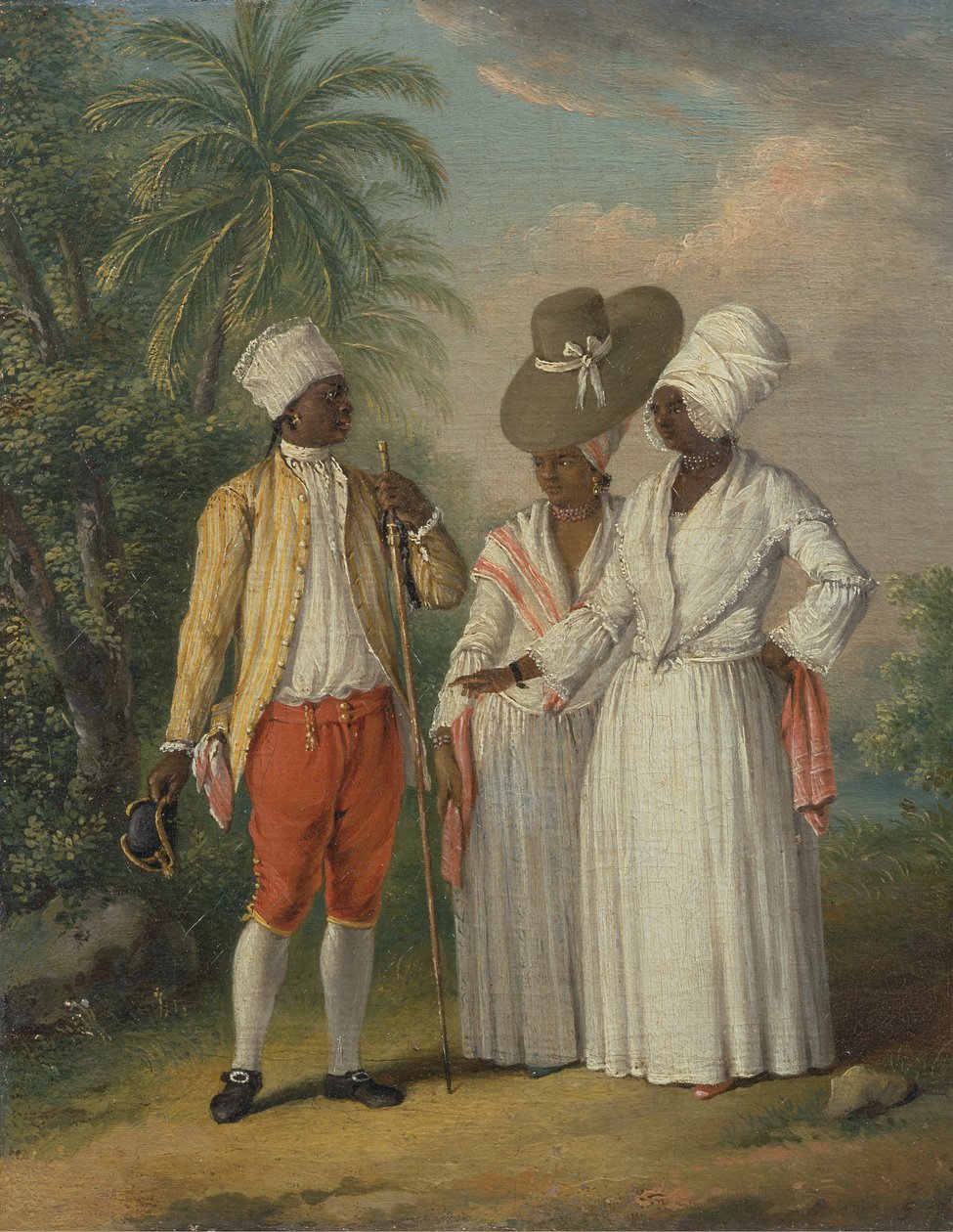 Vapaat Länsi-Intian dominikaanit, vapaat Dominican alkuperäisasukkaat, n. 1770. tekijältä Agostino Brunias