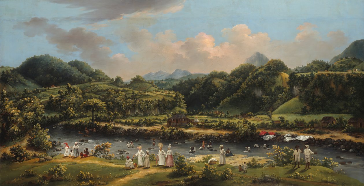 Näkymä Roseau-joelle, Dominica, 177080. tekijältä Agostino Brunias