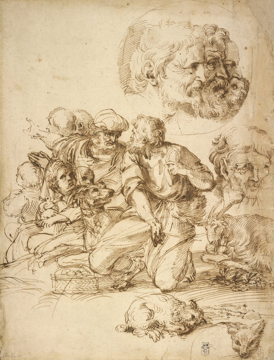 Ryhmä paimenia ja muita tutkimuksia tekijältä Agostino Carracci
