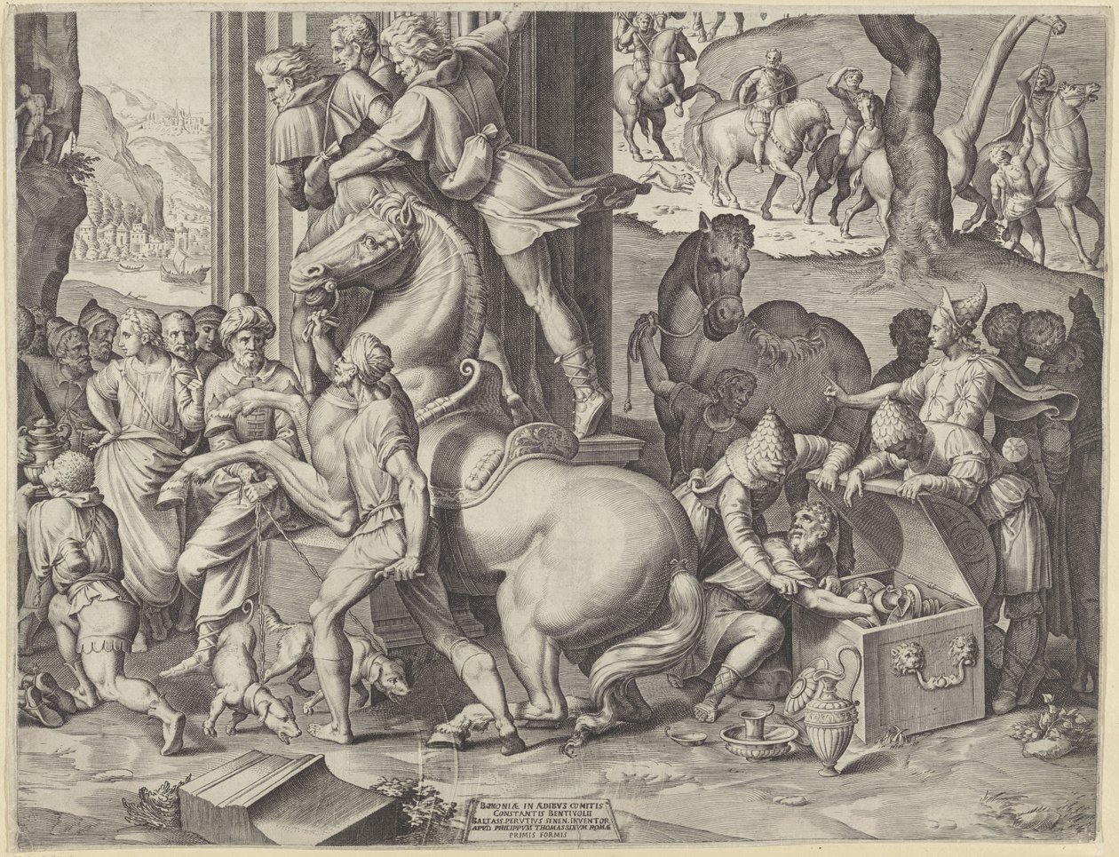 Magin jumalointi (oikea alaosa) tekijältä Agostino Carracci