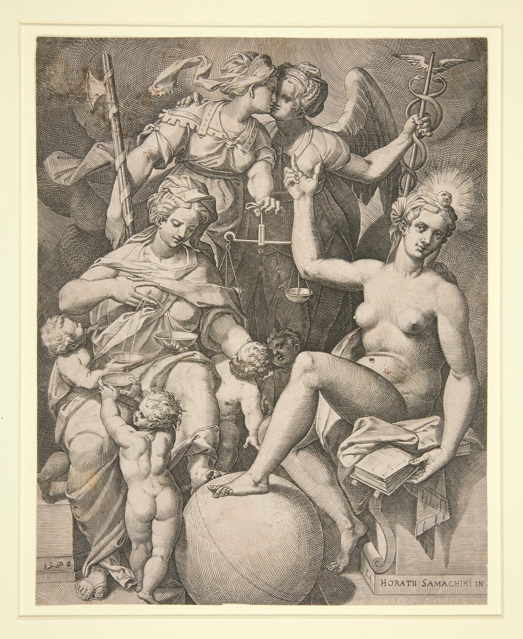 Hyväntekeväisyys, oikeudenmukaisuus, totuus ja rauha tekijältä Agostino Carracci