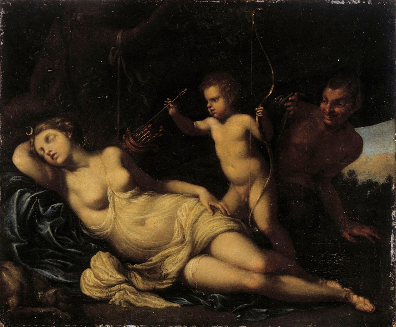 Nukkuva Diana tekijältä Agostino Carracci