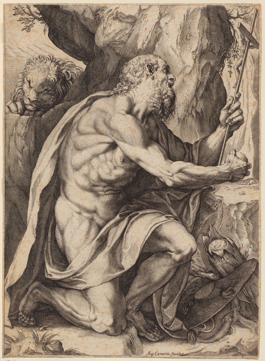 Pyhä Hieronymus tekijältä Agostino Carracci