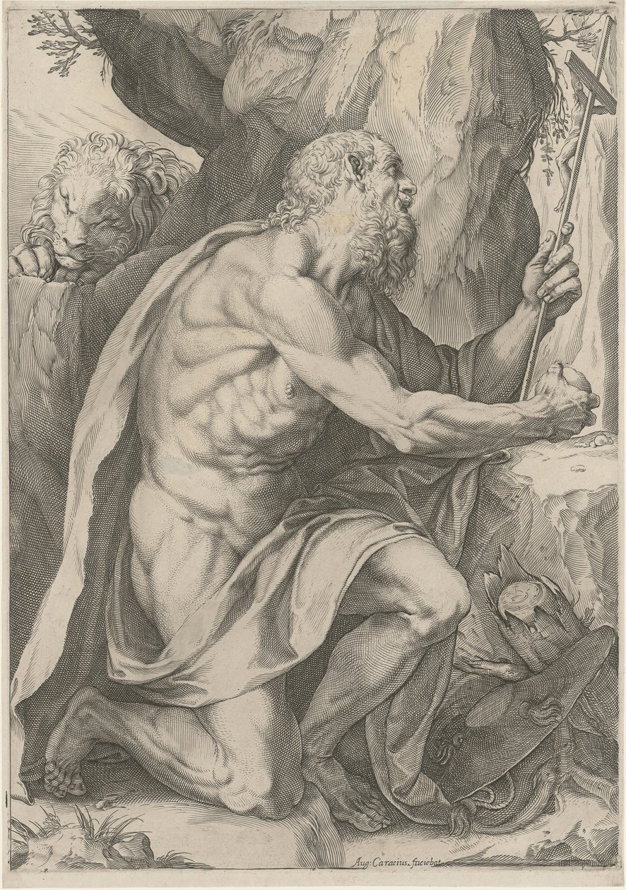 Pyhä Hieronymus tekijältä Agostino Carracci
