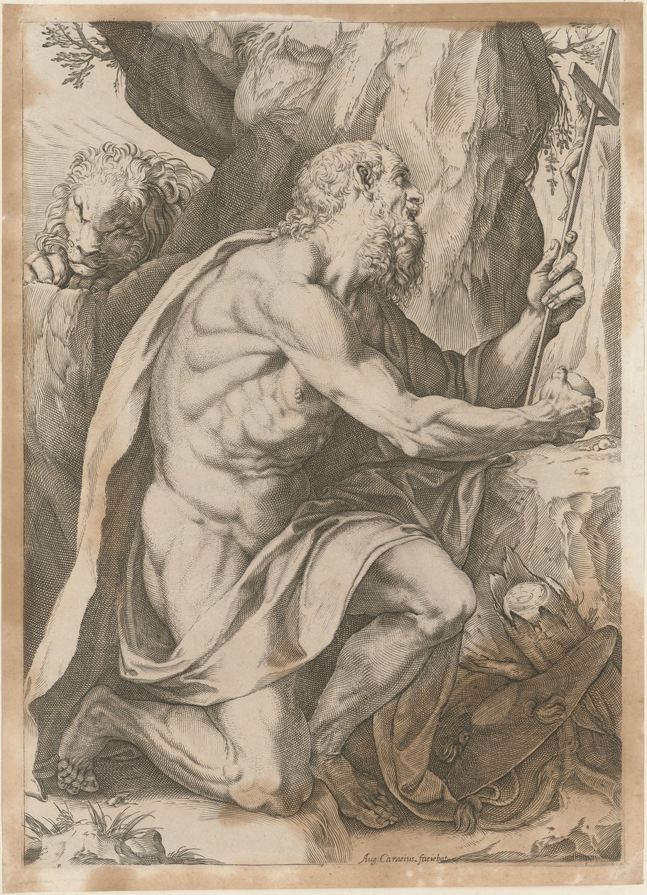 Pyhä Hieronymus tekijältä Agostino Carracci