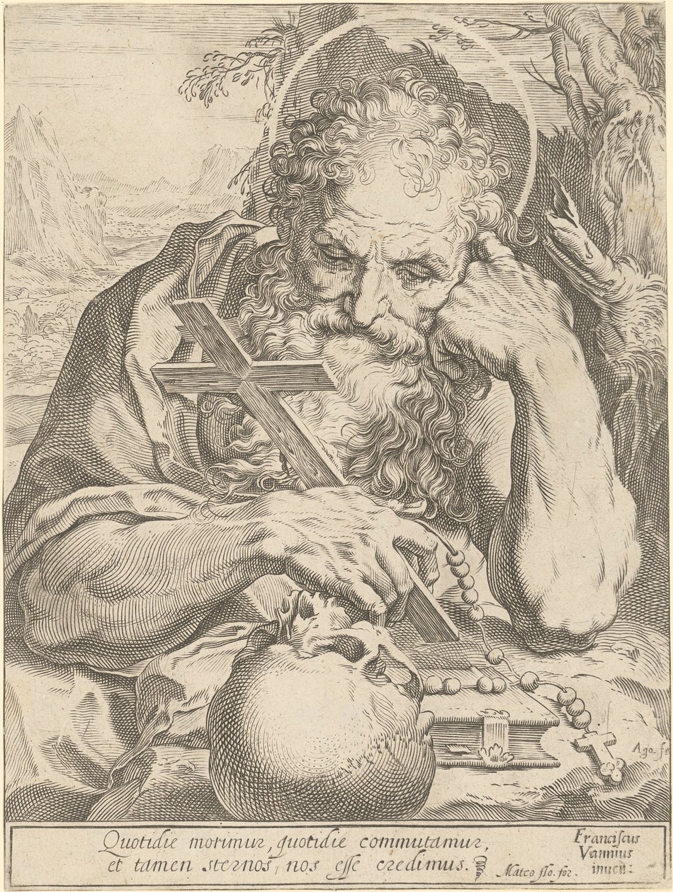 Pyhä Hieronymus tekijältä Agostino Carracci