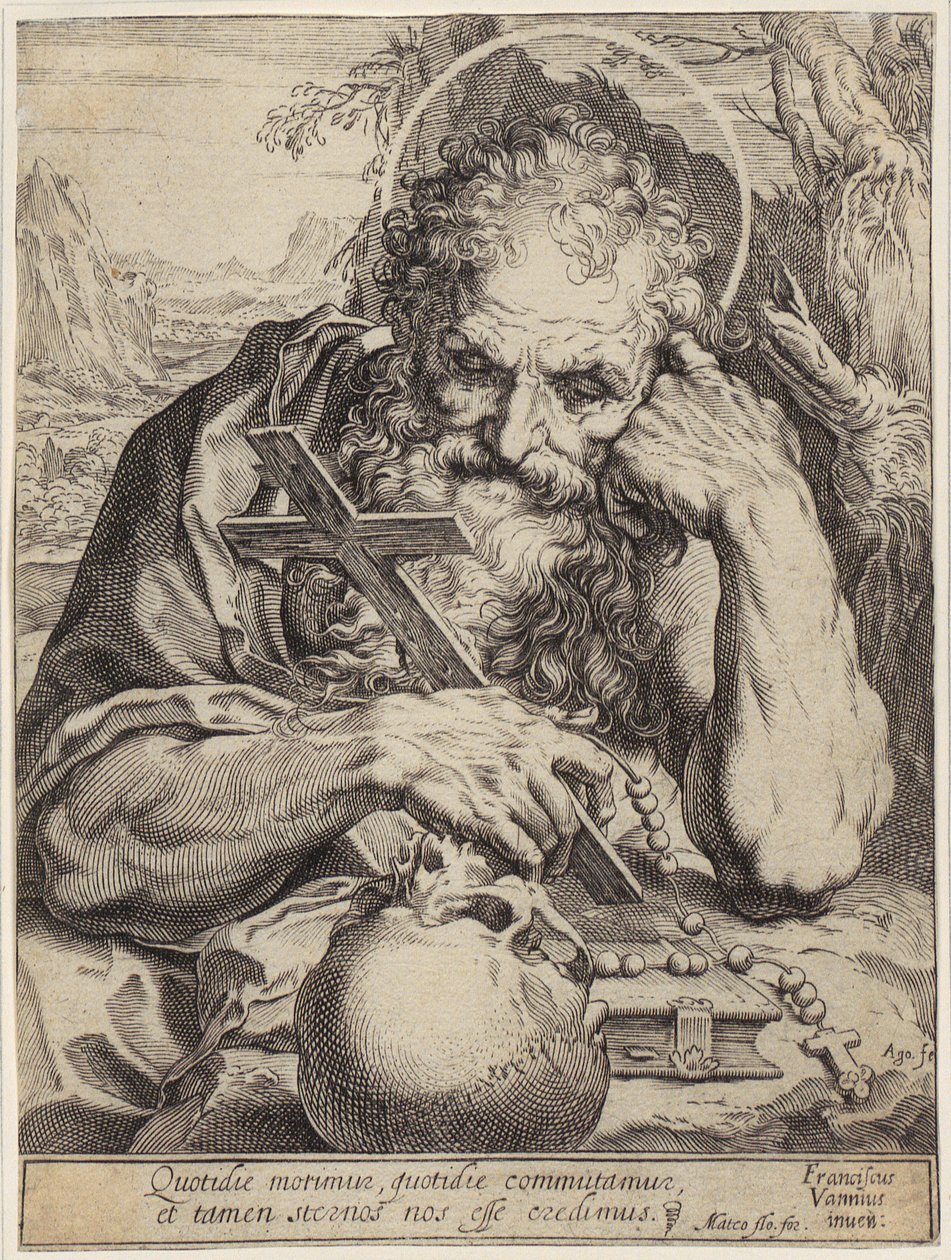 Pyhä Hieronymus tekijältä Agostino Carracci