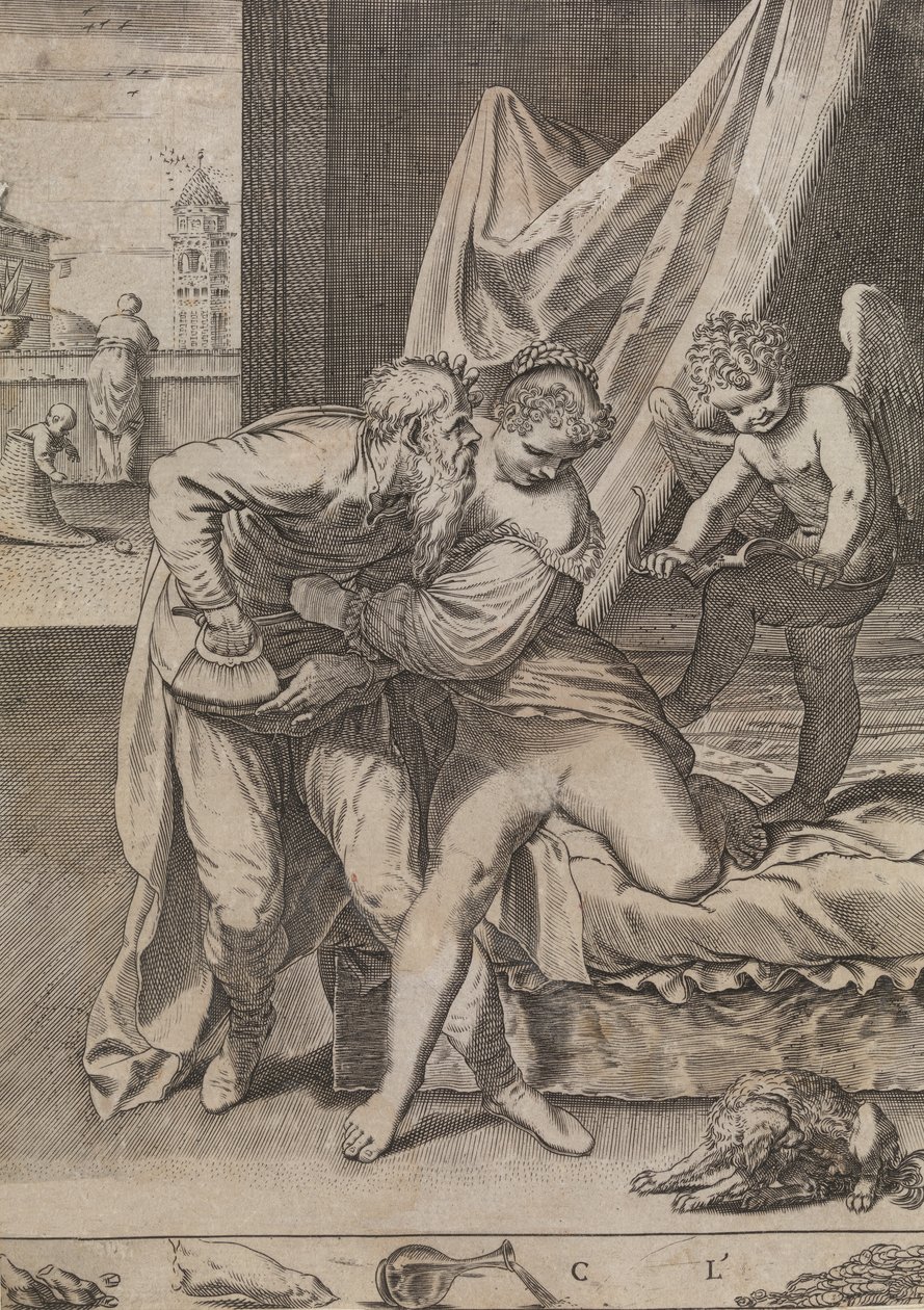 Kaikki voittaa kultaa, n. 1590-95. tekijältä Agostino Carracci