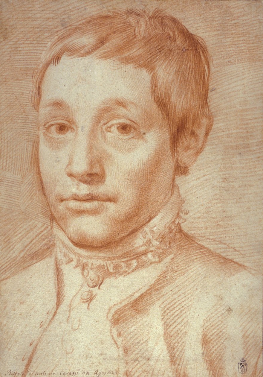 Hänen poikansa Antonio Carraccin muotokuva, 1592-95 tekijältä Agostino Carracci