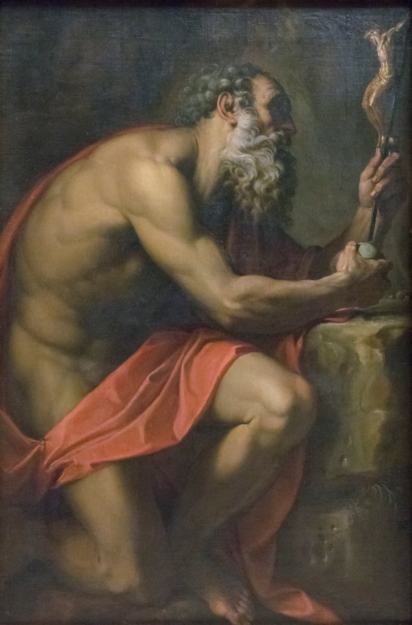 Pyhä Jerome tekijältä Agostino Carracci