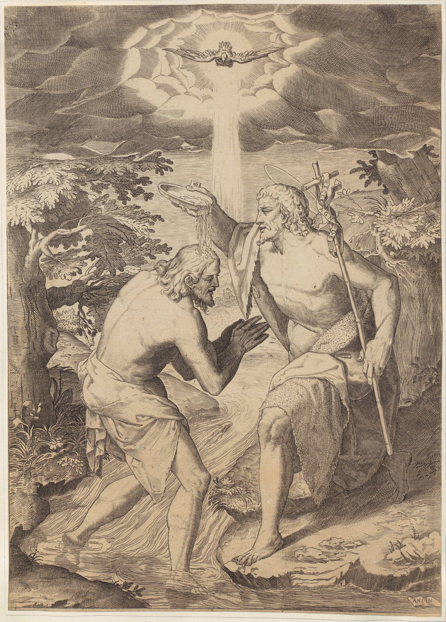 Kristuksen kaste tekijältä Agostino Carracci