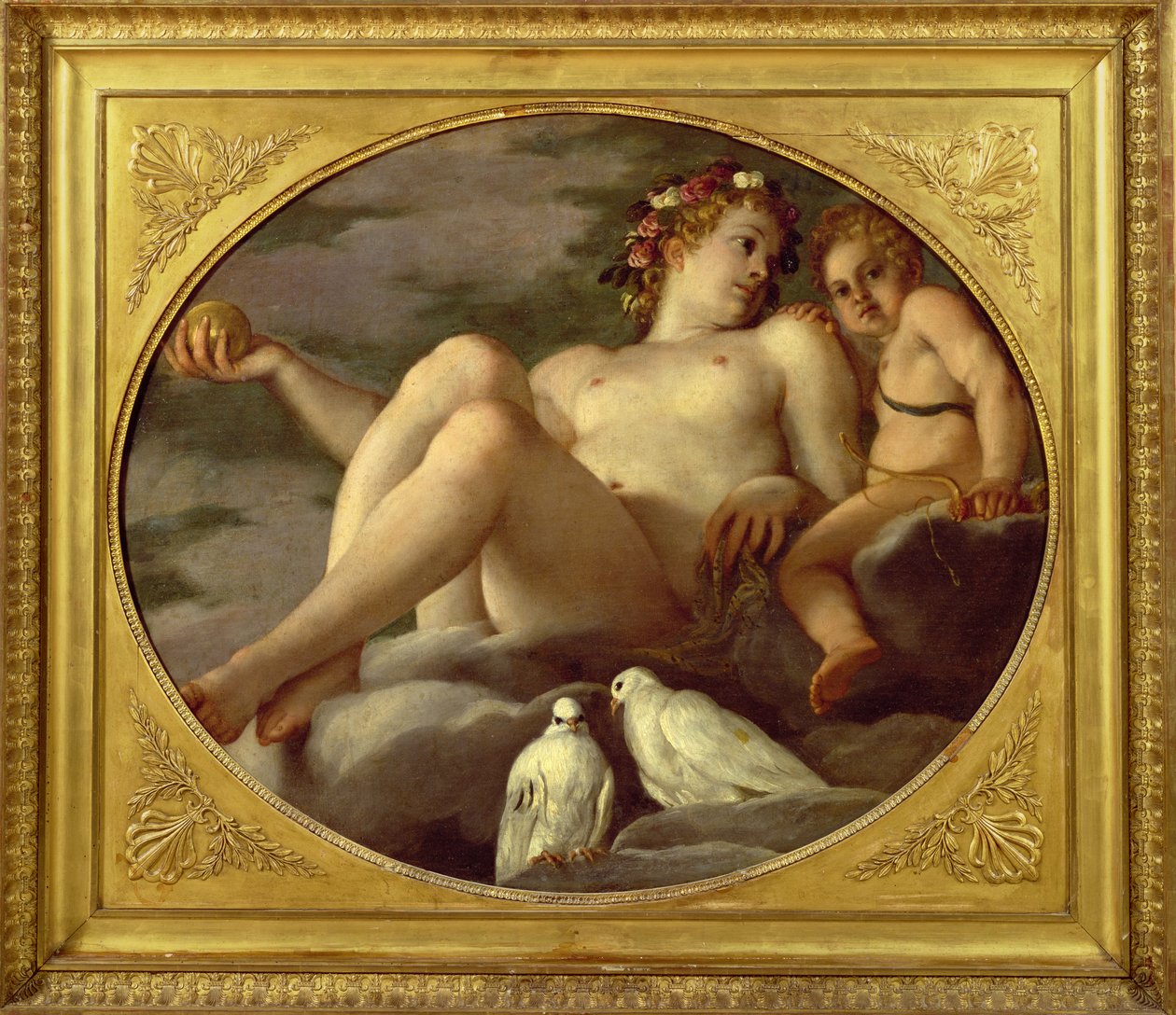 Venus ja Cupid, noin 1580-1600 tekijältä Agostino Carracci