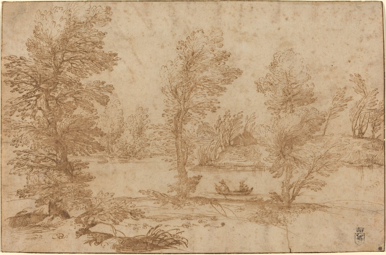 Woodland River veneellä tekijältä Agostino Carracci