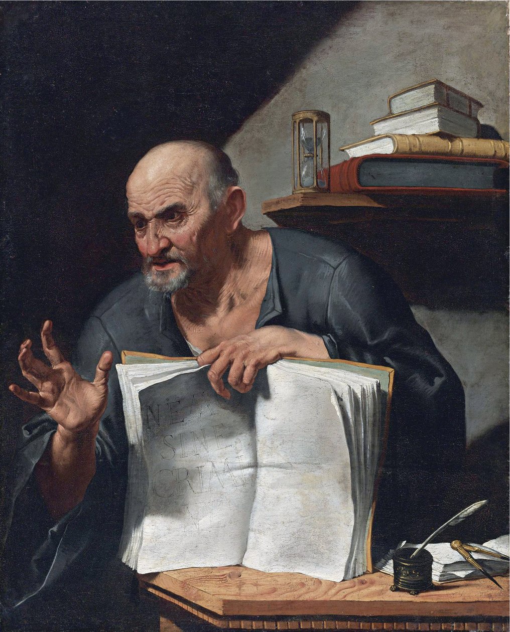 Dionysius Cato (3. tai 4. vuosisata) - Agostino Scillan (1629-1700) maalaus - Öljy kankaalle, 98,5x80,6 - Yksityiskokoelma tekijältä Agostino Scilla