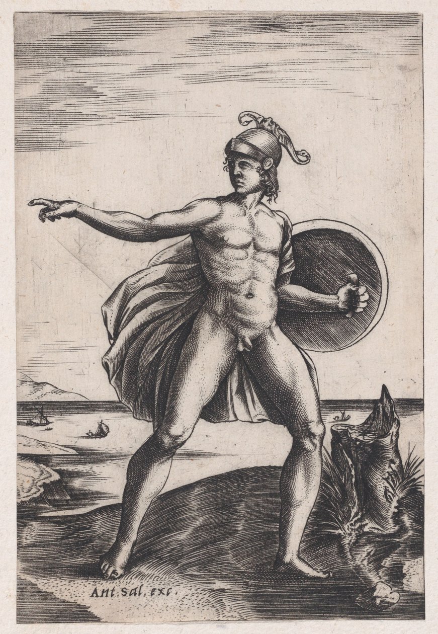 Soturi, n. 1514-36. tekijältä Agostino Veneziano